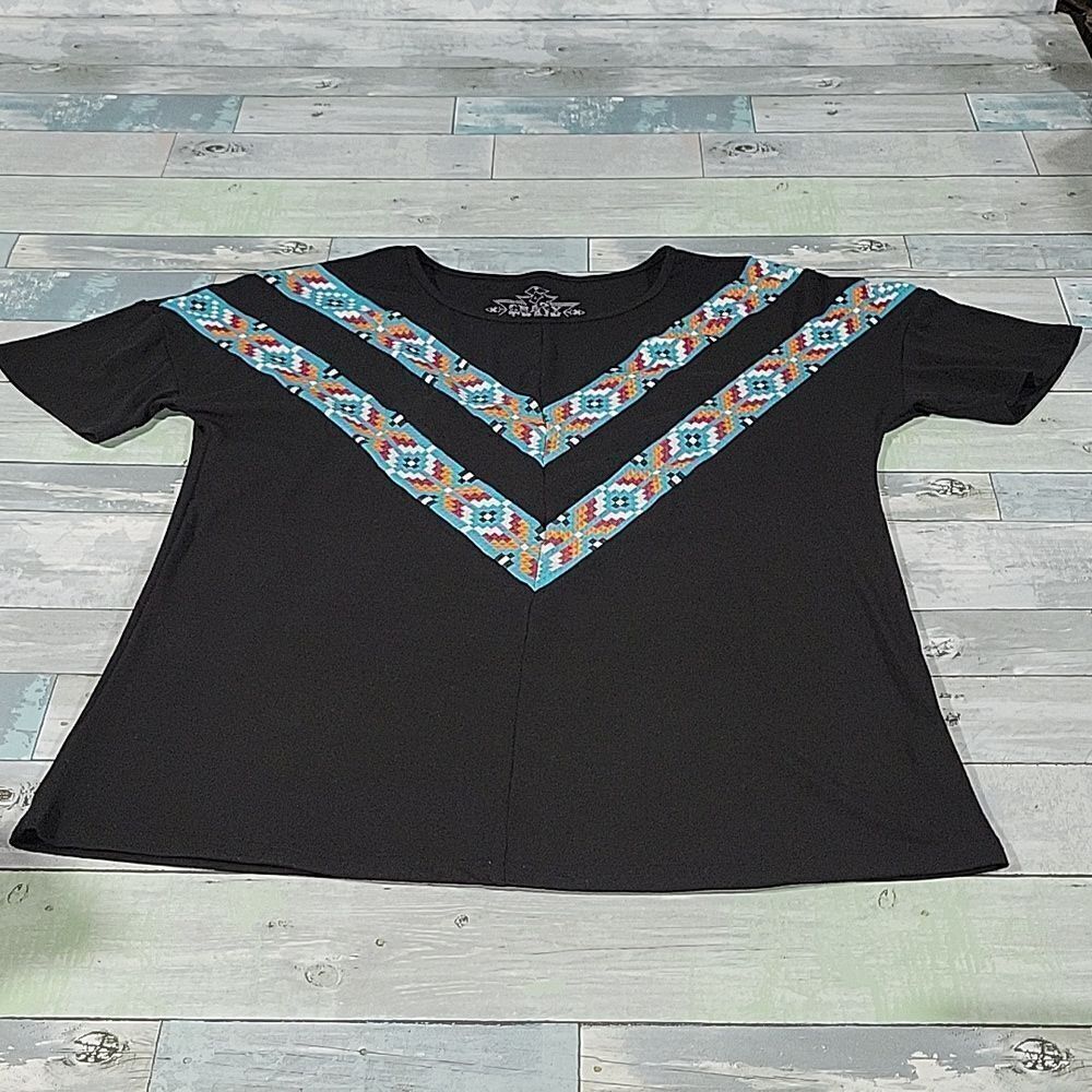 Crazy Train Aztec Western Shirt sz Large